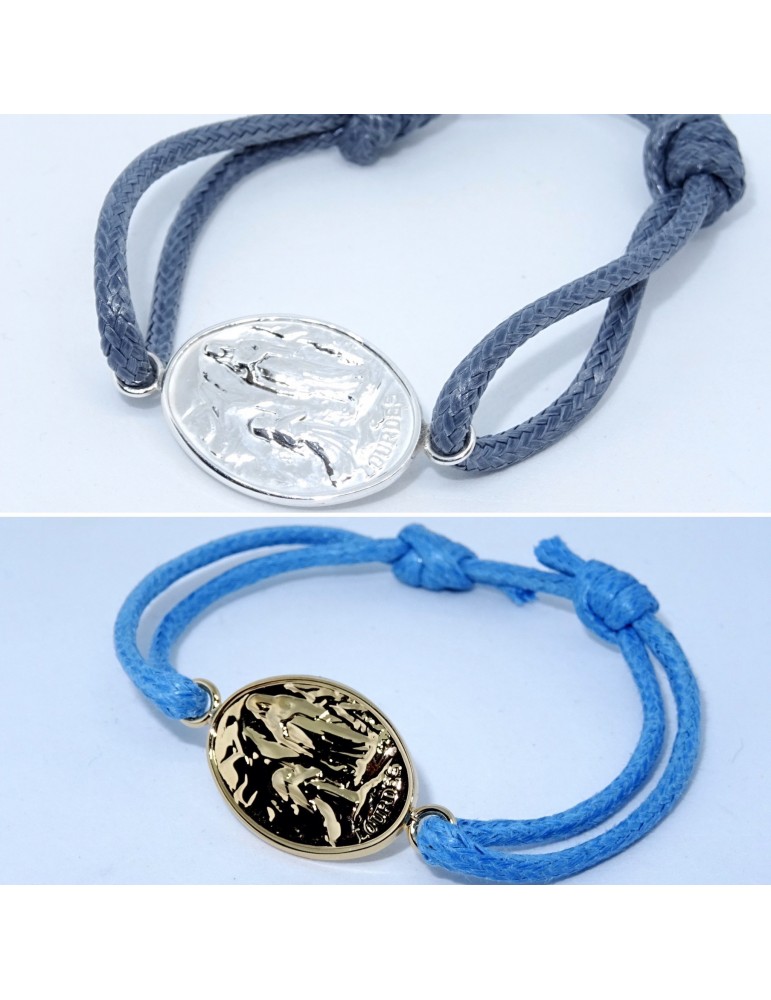 Bracelet multicolor avec médaille de Lourdes pour enfants